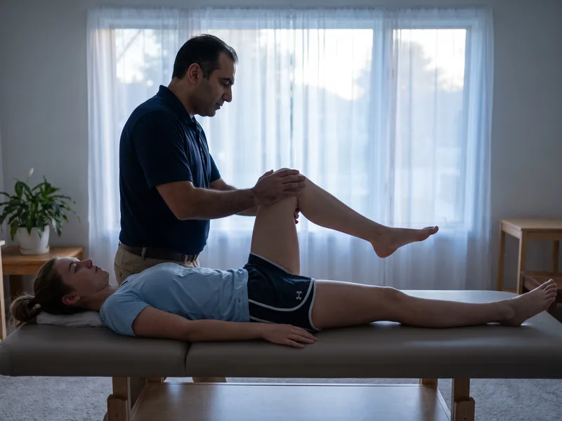 Patient working through guided mobility exercises with a therapist