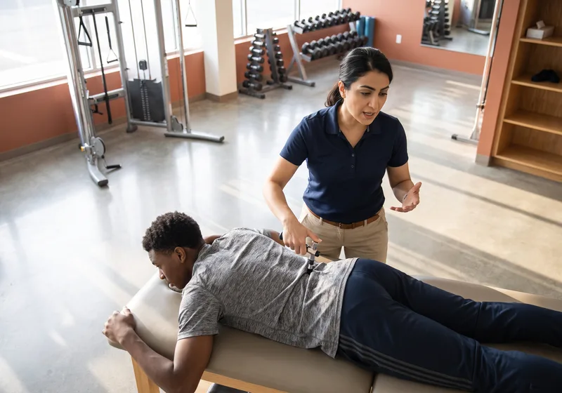 A therapist treating a patient