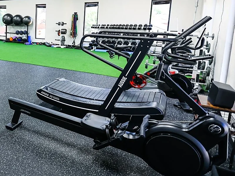 The turf and sled training area at our Midland clinic