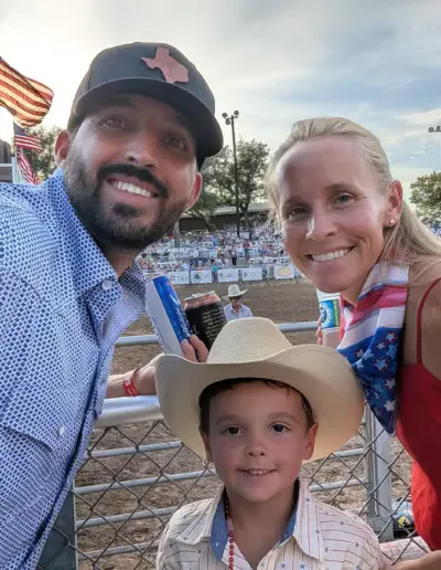 Dr. Jordan Coulon with his family at a rodeo
